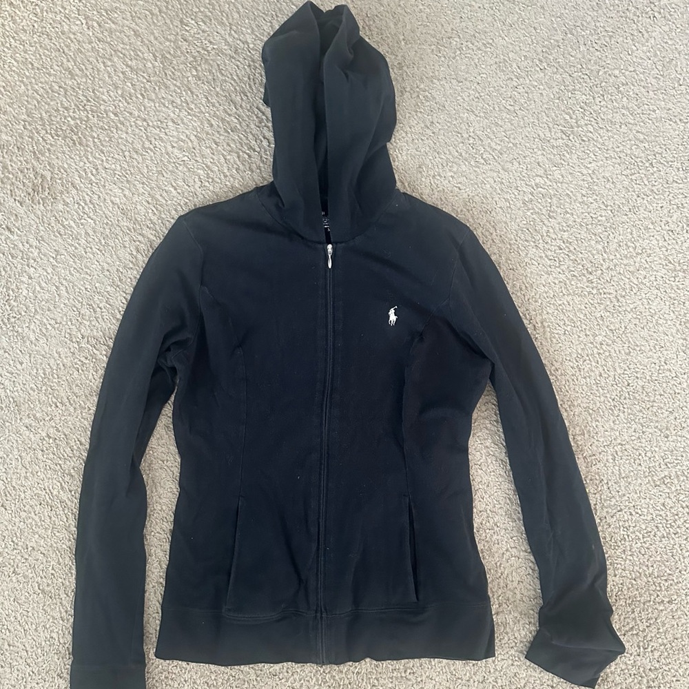 POLO RALPH LAUREN  Black Fitted Zip-Up Jacket